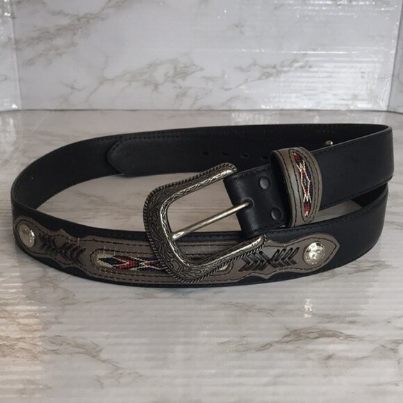 Western mens leather belt size large - Picture 1 of 11